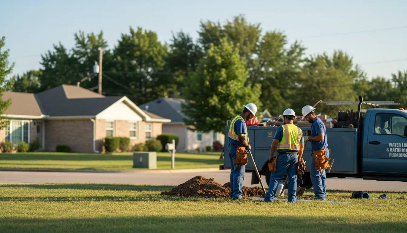 Residential water line and bathroom plumbing service in Oklahoma City, OK